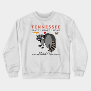 Tennessee - Raccoon - State, Heart, Home - state symbols Crewneck Sweatshirt